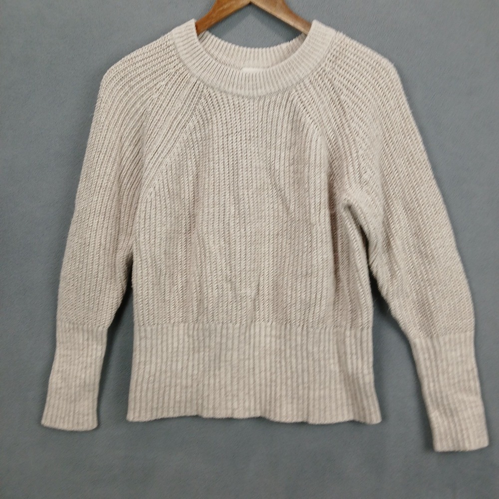 Universal Thread Goods Co Sweater Womens Medium Beige Cotton Tight Knit Ribbed